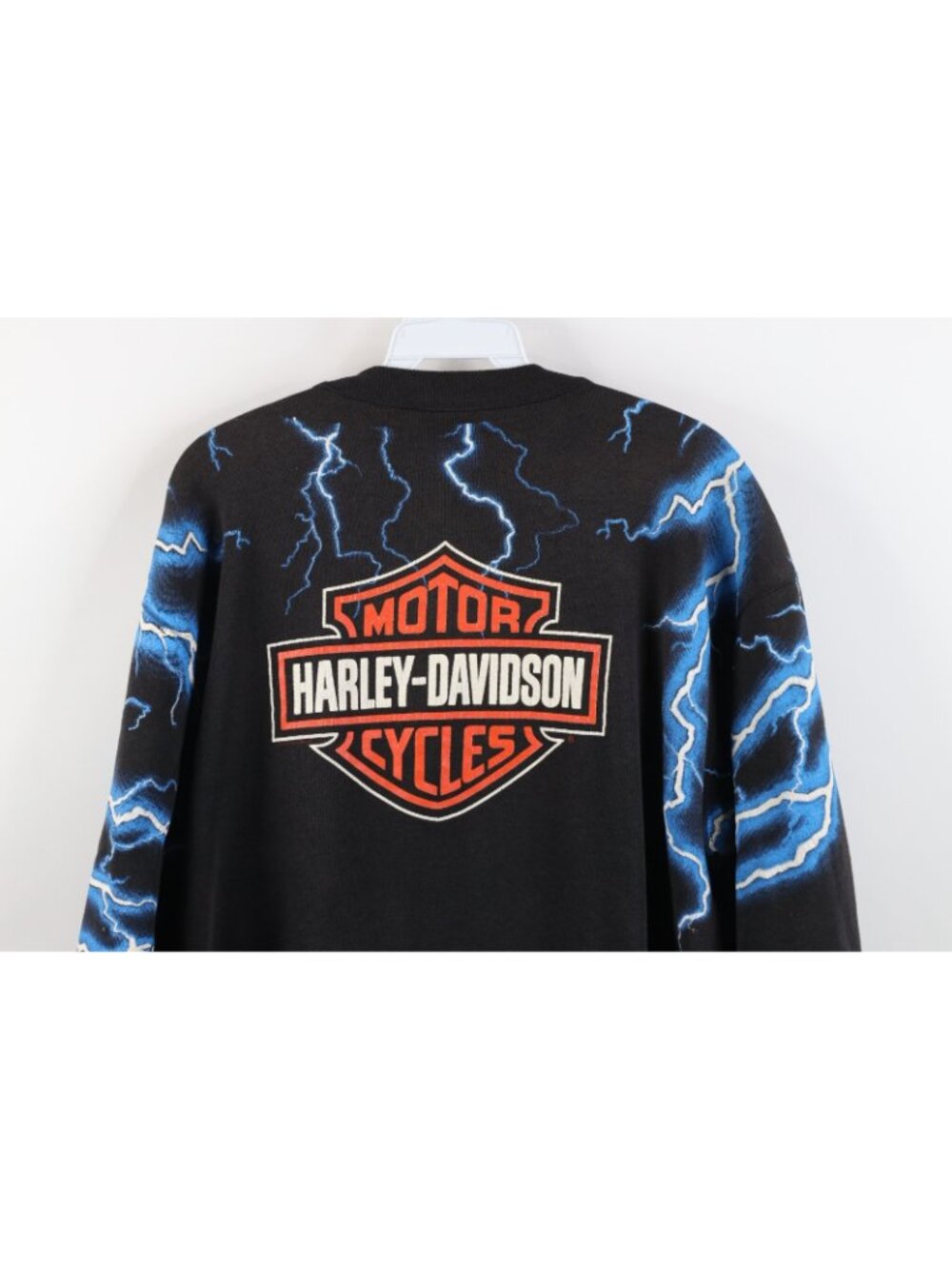 Vintage 90s Harley Davidson Lightning Crewneck Sweatshirt Mens Size L Black USA - Picture 11 of 12